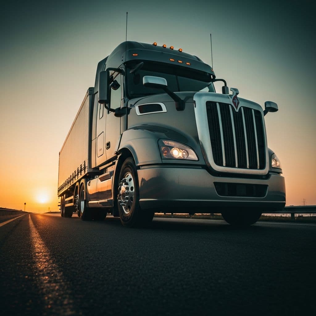 Commercial truck on highway